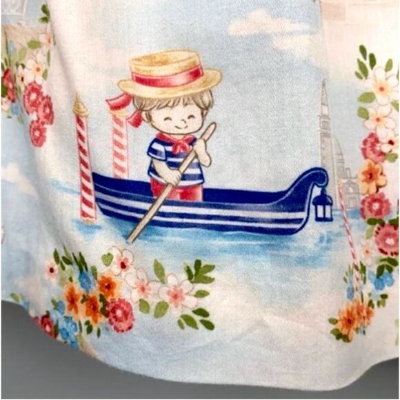 Mayoral Nautical Landscape Baby Dress Cotton Cap Sleeves Button Down Closure 12m - Picture 6 of 12